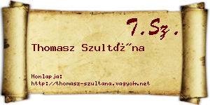 Thomasz Szultána névjegykártya